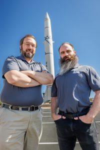 Sandia TAOS core developers Nathaniel Grady and Michael Sparapany have been instrumental in the continued success of the TAOS software.&nbsp;(Photo by Bret Latter) Click on the thumbnail for a high-resolution image.