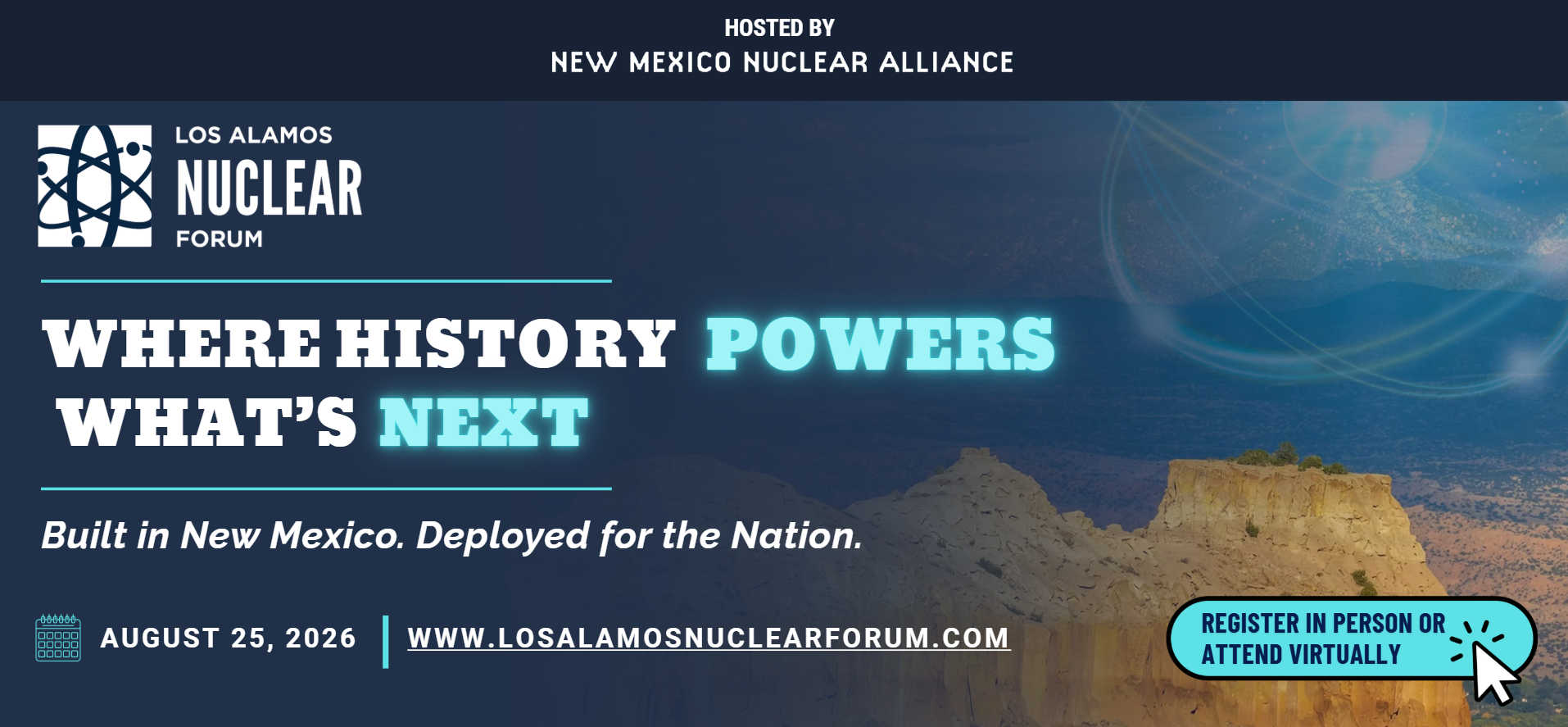 Banner promoting the Los Alamos Nuclear Forum 2026 event