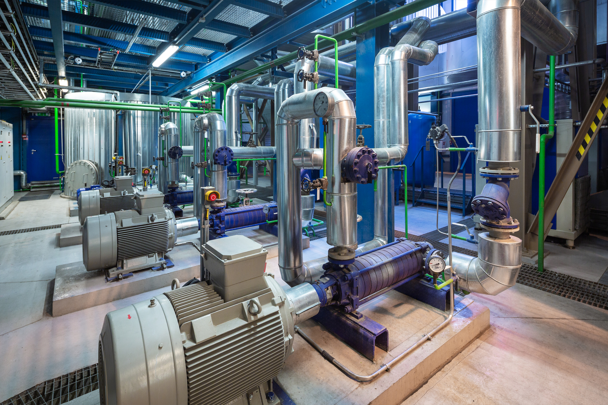 Steam boiler and high pressure pumps
