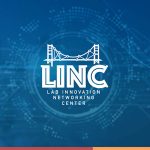 The Lab Innovation Networking Center emblem on a blue background