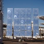 a mirrored heliostat reflects the phases of the 2023 solar eclipse.